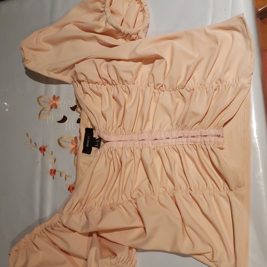 Peach Hook And Eye Crop Top